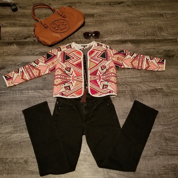 Topshop Embroidered Jacquard Aztec 